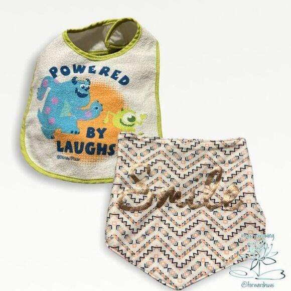 Bundle Sale 3 for $15 | Disney Monster’s Inc | Smile Baby | Bibs - Picture 1 of 8